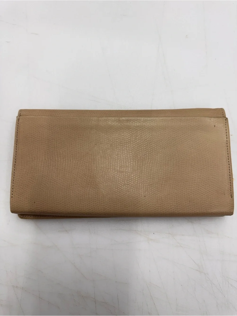 Vintage Pierre Cardin Tan Leather Slim Clutch Long Wallet